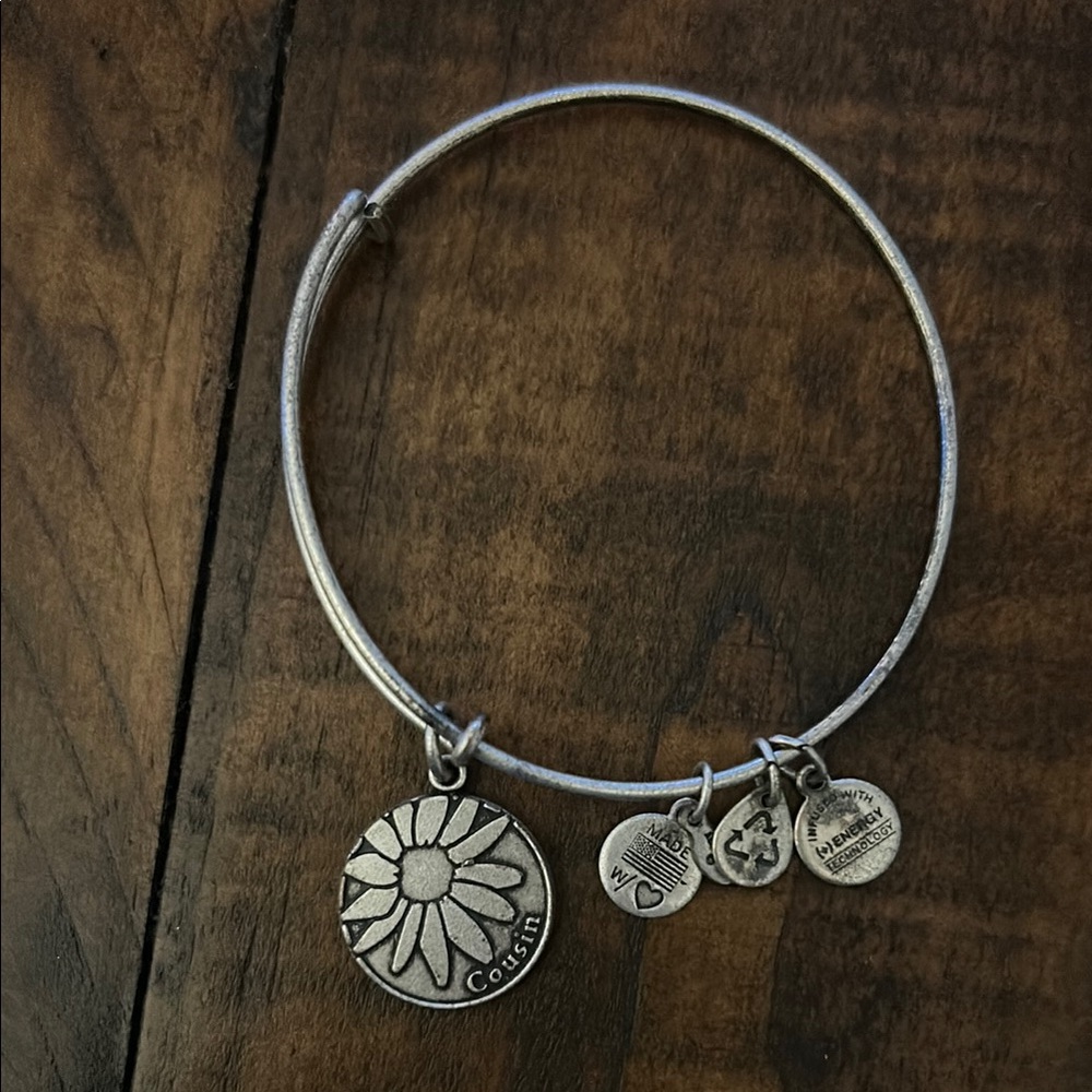 Alex and Ani Cousin Silver Charm Bangle Bracelet